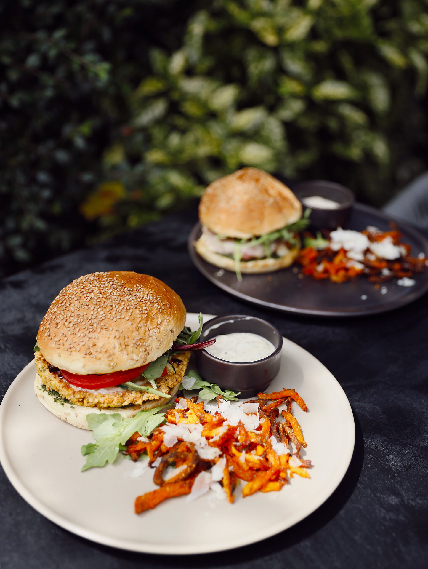 Burger mit Süßkartoffeln